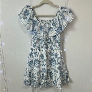Floral Blue and White Women's Dress